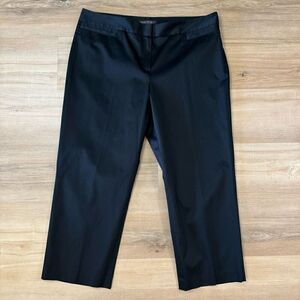 Lafayette 148 Women's 14 Mid-Rise Cropped Straight Leg Pants Black Contemporary